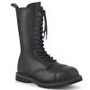 Demonia RIOT-14 Black Vegan Leather Mid-Calf Boot Boots