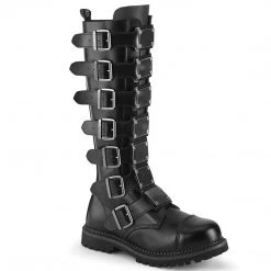 Demonia RIOT-21MP Black Leather Knee Boot