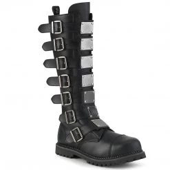 Demonia RIOT-21MP Black Vegan Leather Knee Boot