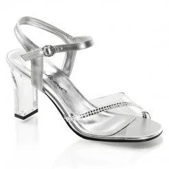 Fabulicious ROMANCE-308R Clear-Silver Metallic Pu Shoes