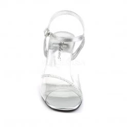Fabulicious ROMANCE-308R Clear-Silver Metallic Pu Shoes