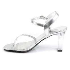 Fabulicious ROMANCE-308R Clear-Silver Metallic Pu Shoes