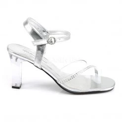 Fabulicious ROMANCE-308R Clear-Silver Metallic Pu Shoes