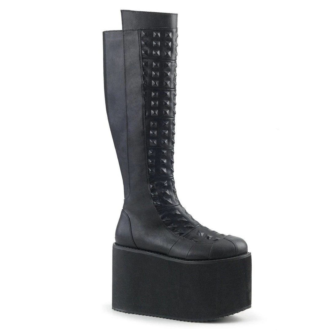 Demonia Boots ROT-13 Black Faux Leather Knee Boot 3 Demonia Boots ROT-13 Black Faux Leather Knee Boot