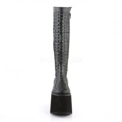 Demonia Boots ROT-13 Black Faux Leather Knee Boot