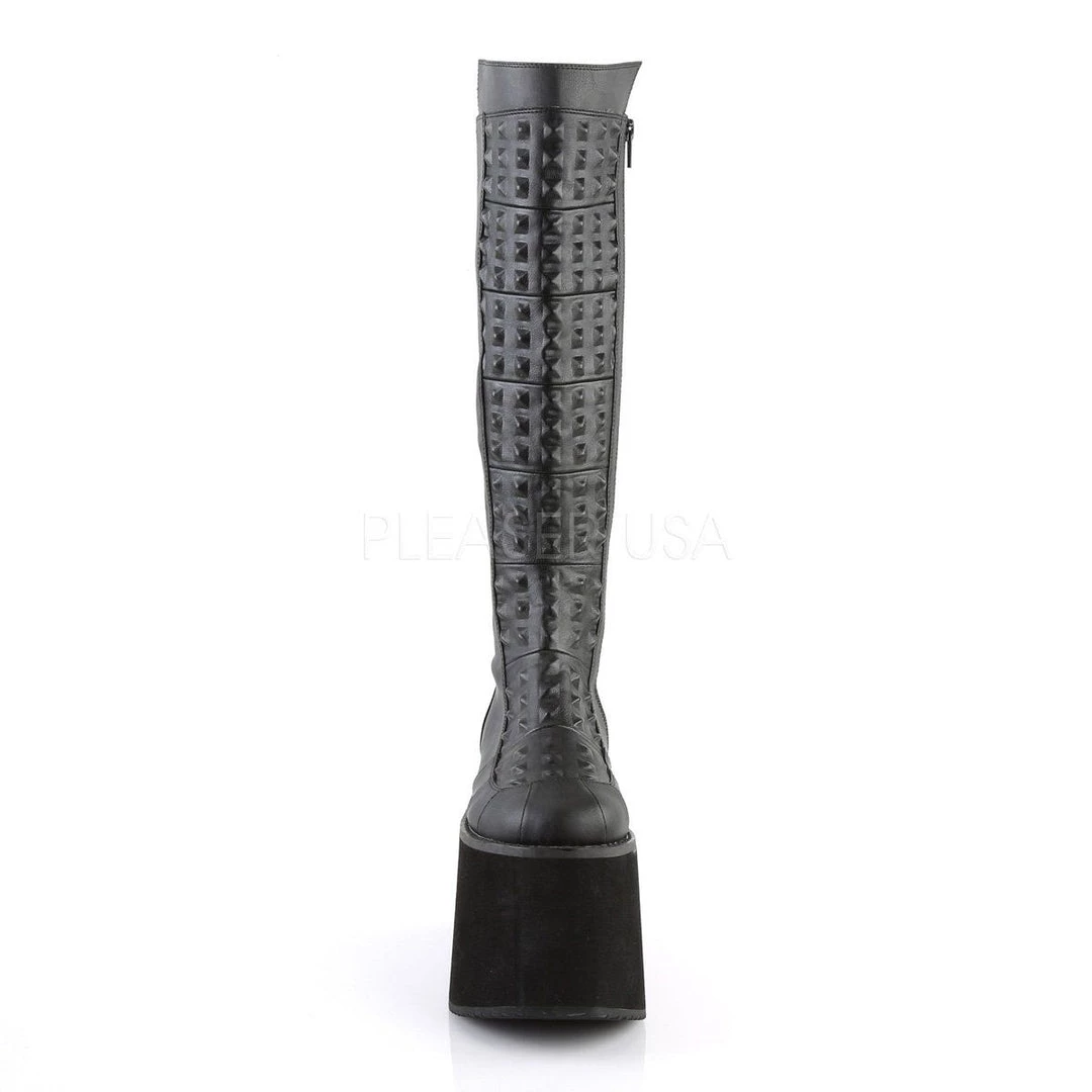 Demonia Boots ROT-13 Black Faux Leather Knee Boot 4 Demonia Boots ROT-13 Black Faux Leather Knee Boot