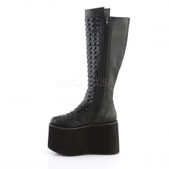 Demonia Boots ROT-13 Black Faux Leather Knee Boot 10 Demonia Boots ROT-13 Black Faux Leather Knee Boot