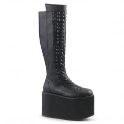 Demonia Boots ROT-13 Black Faux Leather Knee Boot 13 Demonia Boots ROT-13 Black Faux Leather Knee Boot