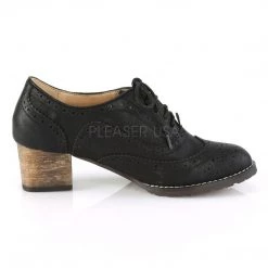Pin Up Couture Shoes RUSSELL-34 Black Faux Leather