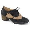 Pin Up Couture RUSSELL-34 Black-Tan Faux Leather