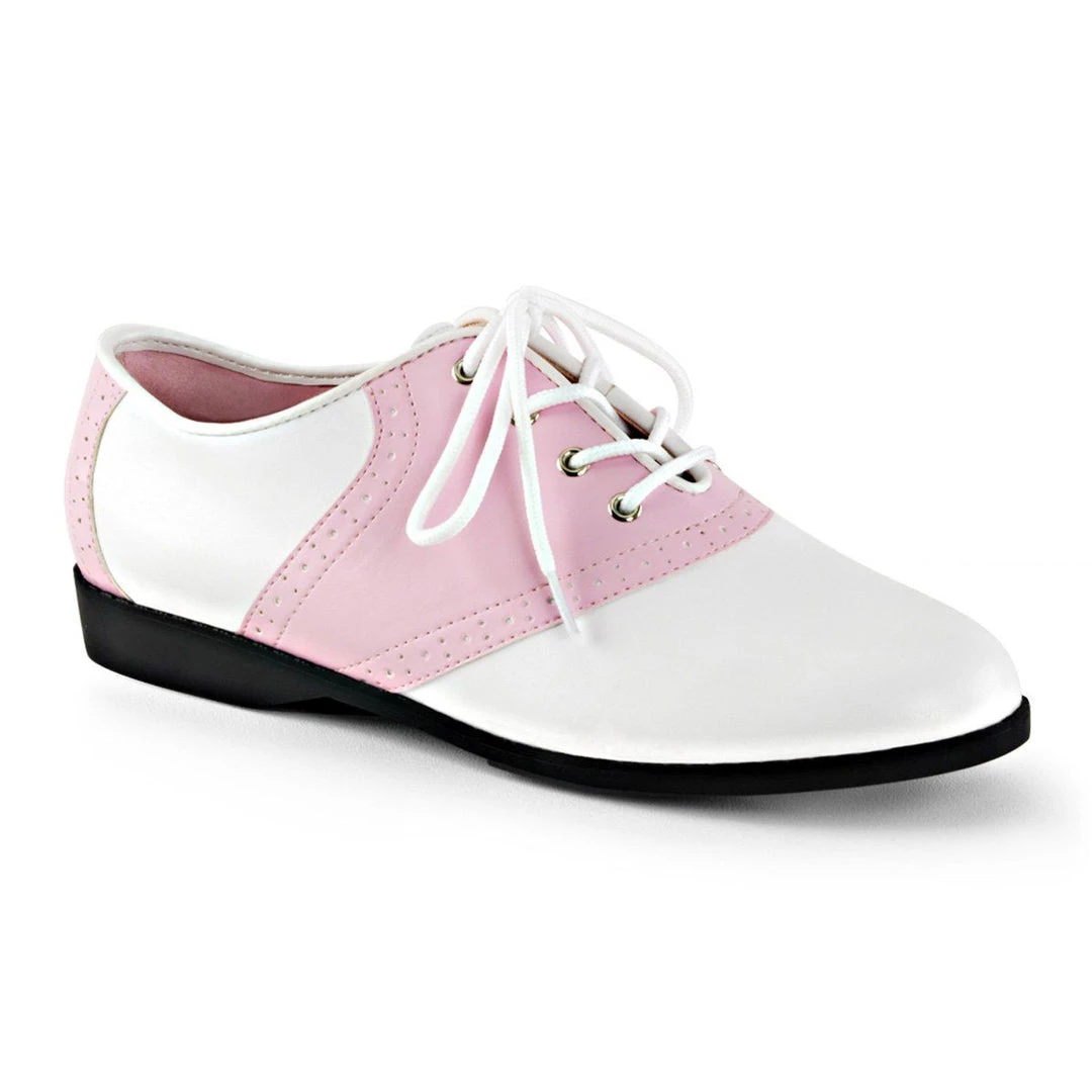 Funtasma SADDLE-50 Baby Pink-White Pu Shoes 8 Funtasma SADDLE-50 Baby Pink-White Pu Shoes