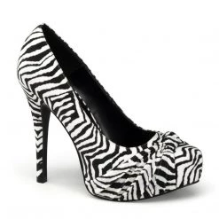 Pin Up Couture Shoes SAFARI-06 Black-White Zebra Print Velvet
