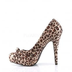 Pin Up Couture Shoes SAFARI-06 Tan Leopard Print Satin