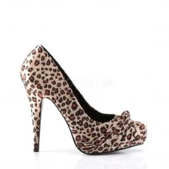 Pin Up Couture Shoes SAFARI-06 Tan Leopard Print Satin