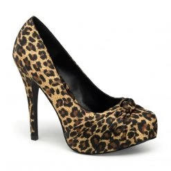 Pin Up Couture Shoes SAFARI-06 Tan Leopard Print Satin