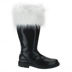 Funtasma SANTA-108 Black Pu-White Faux Fur Boots