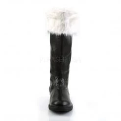 Funtasma SANTA-108 Black Pu-White Faux Fur Boots