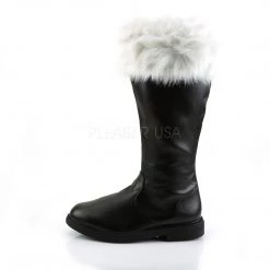 Funtasma SANTA-108 Black Pu-White Faux Fur Boots