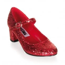 Funtasma SCHOOLGIRL-50G Red Glitter Shoes