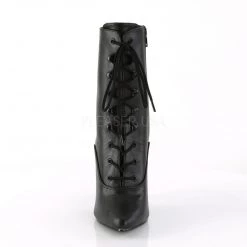 Pleaser Boots SEDUCE-1020 Black Faux Leather Ankle Boot