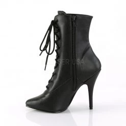 Pleaser Boots SEDUCE-1020 Black Faux Leather Ankle Boot