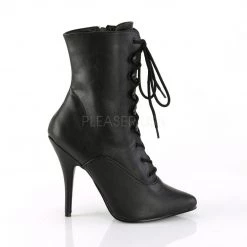 Pleaser Boots SEDUCE-1020 Black Faux Leather Ankle Boot