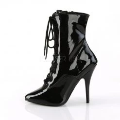 Pleaser SEDUCE-1020 Black Patent Ankle Boot