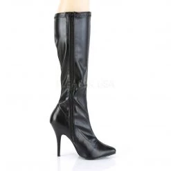 Pleaser SEDUCE-2000 Black Stretch Faux Leather Knee Boot 12 Pleaser SEDUCE-2000 Black Stretch Faux Leather Knee Boot