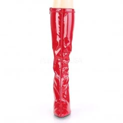 Pleaser SEDUCE-2000 Red Stretch Patent Knee Boot Boots