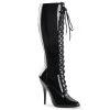 Pleaser SEDUCE-2020 Black Patent Knee Boot Boots
