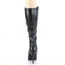 Pleaser SEDUCE-2024 Black Stretch Faux Leather Knee Boot 11 Pleaser SEDUCE-2024 Black Stretch Faux Leather Knee Boot