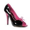 Pleaser SEDUCE-216 Black-Fuchsia Patent Pump