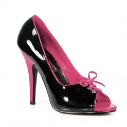 Pleaser SEDUCE-216 Black-Fuchsia Patent Pump