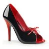 Pleaser SEDUCE-216 Black-Red Patent Pump Shoes