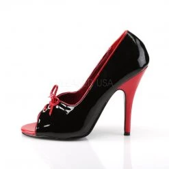Pleaser SEDUCE-216 Black-Red Patent Pump Shoes