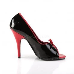 Pleaser SEDUCE-216 Black-Red Patent Pump Shoes