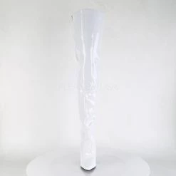 Pleaser SEDUCE-3010 White Patent Thigh Boot Boots
