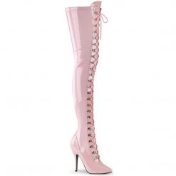 Pleaser New Arrivals SEDUCE-3024 Baby Pink Patent Thigh Boot
