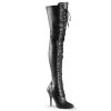 Pleaser Boots SEDUCE-3024 Black Stretch Faux Leather Thigh Boot 1 Pleaser Boots SEDUCE-3024 Black Stretch Faux Leather Thigh Boot