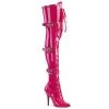Pleaser SEDUCE-3028 Hot Pink Stretch Patent Thigh Boot Boots 2 Pleaser SEDUCE-3028 Hot Pink Stretch Patent Thigh Boot Boots