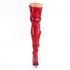 Pleaser Boots SEDUCE-3028 Red Stretch Patent Thigh Boot