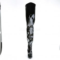 Pleaser SEDUCE-4010 Black Patent Crotch Boot Boots