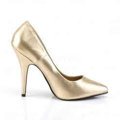 Pleaser SEDUCE-420 Gold Faux Leather Pump Shoes