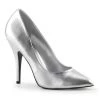 Pleaser SEDUCE-420 Silver Faux Leather Pump