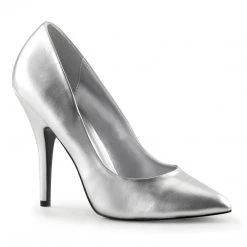 Pleaser SEDUCE-420 Silver Faux Leather Pump