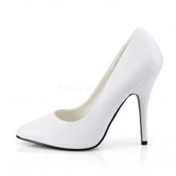 Pleaser SEDUCE-420 White Faux Leather Pump Shoes
