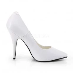 Pleaser SEDUCE-420 White Faux Leather Pump Shoes