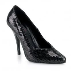 Pleaser SEDUCE-420SQ Black Sequins Pump Shoes