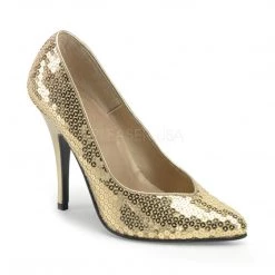 Pleaser SEDUCE-420SQ Gold Sequins Pump