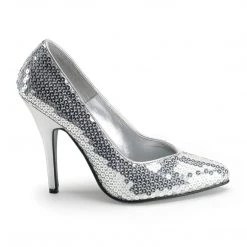 Pleaser Shoes SEDUCE-420SQ Silver Sequins Pump